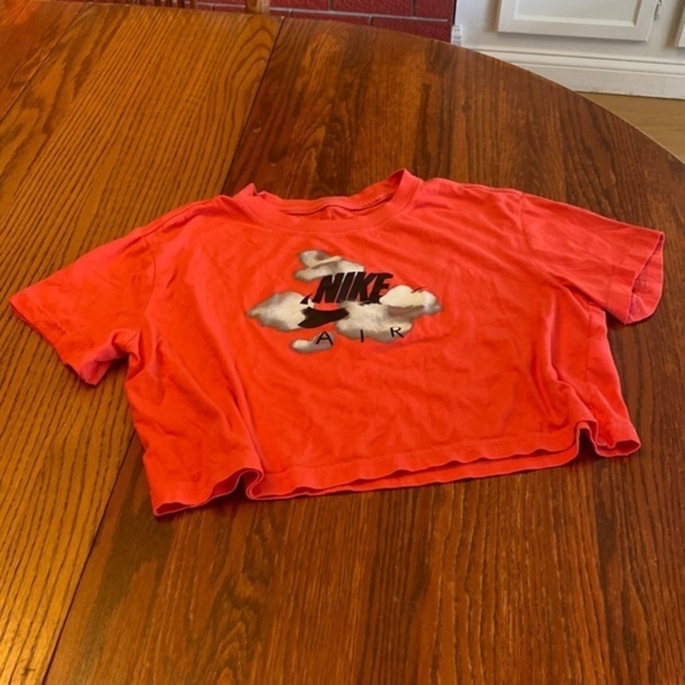 Nike Air Neon Red Cloud Logo Crop Top S